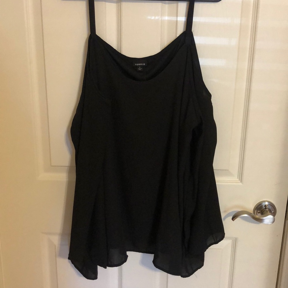 Long Sleeve Cold Shoulder Chiffon Top